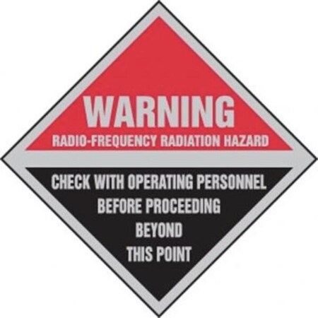 Accuform Radiation & Laser Sign, 9 in H x 9 in W, Adhesive Poly MRFQ504VS